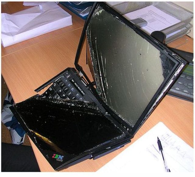 one smashed IBM laptop data recovery