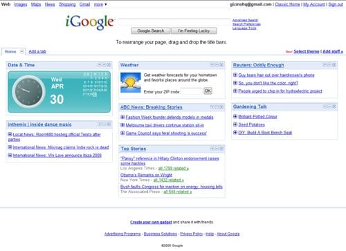 Personalised homepage 1