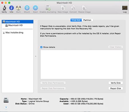 Disk Utility Repair