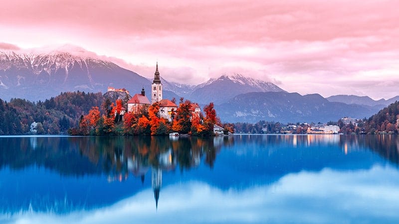 Slovenias most popular tourist spots breathtaking and picturesque Lake Bled Slovenias most popular tourist spots breathtaking and pictaqure Lake Bled