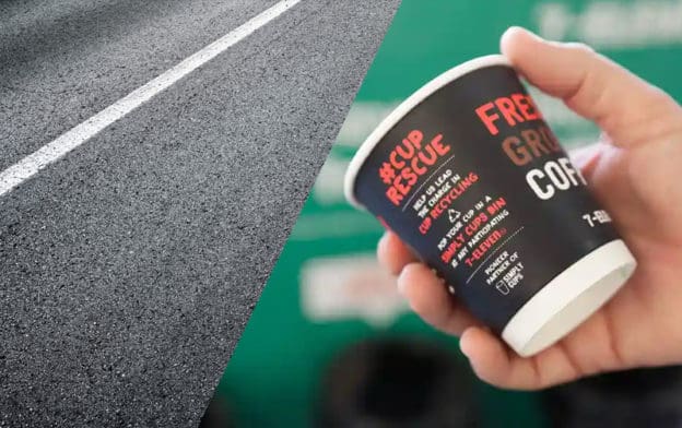 A Man Makes Roads Out of Discarded Coffee Cups