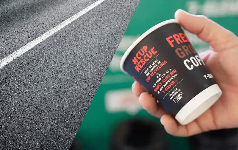 A Man Makes Roads Out of Discarded Coffee Cups