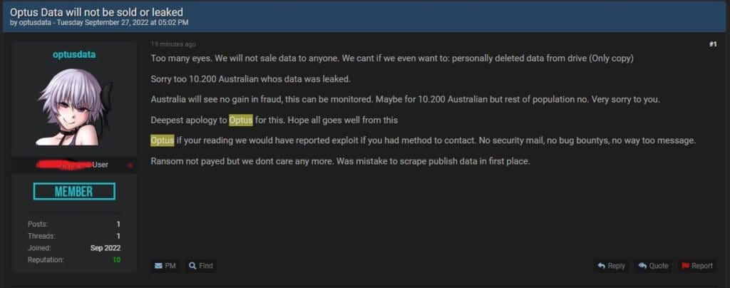 optus appology letter urls blocked out