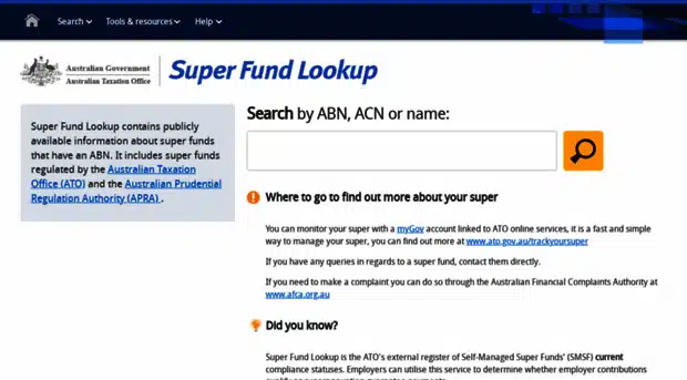 SuperFund Lookup